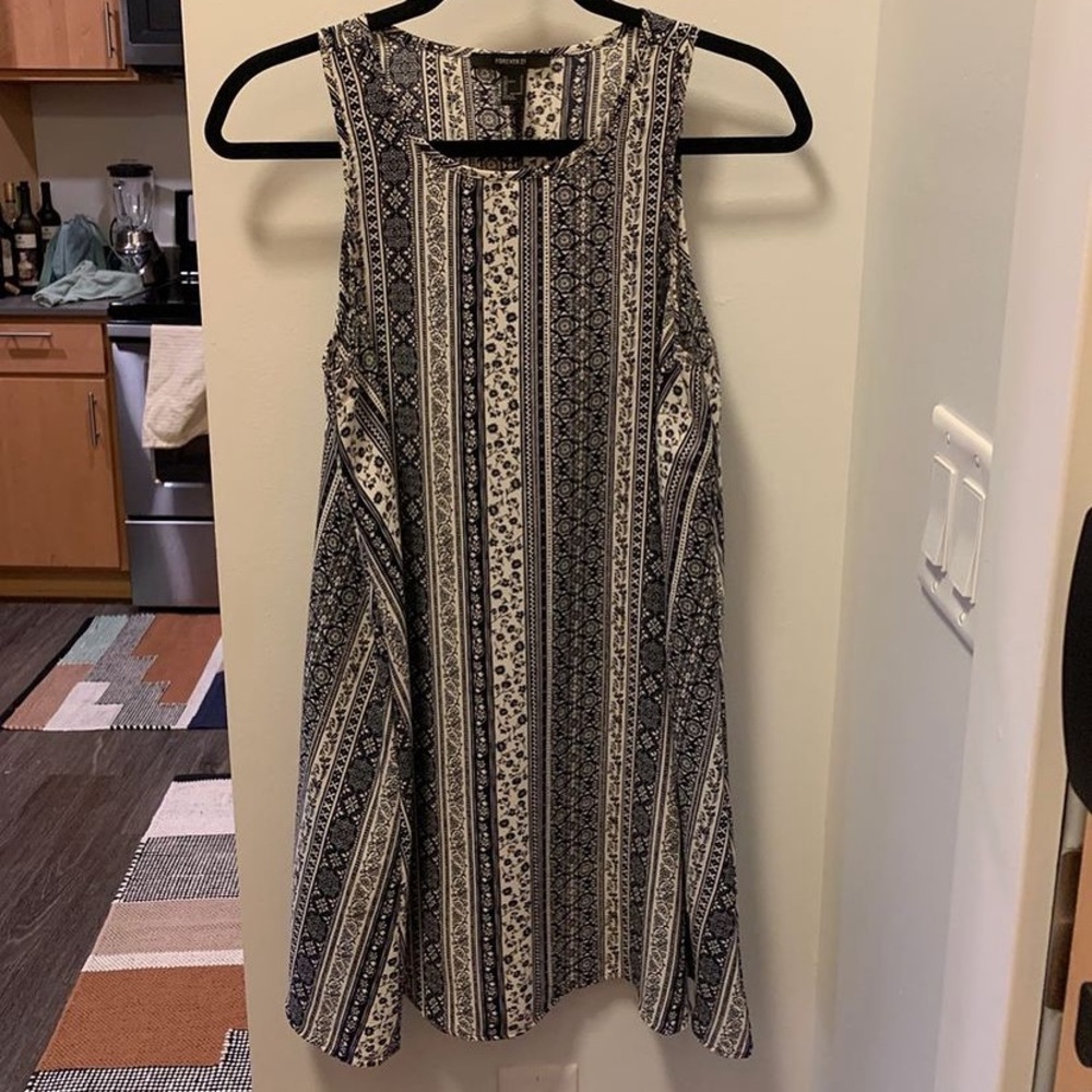 Blue Patterned Forever 21 Dress Size:xs